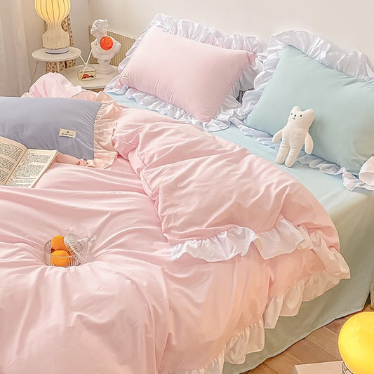 Kawaii Solid Color Bedding Set