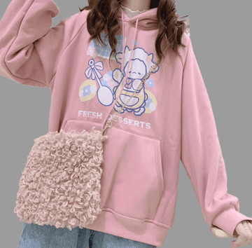 Kawaii Pink Cartoon Lamb Sweatshirt