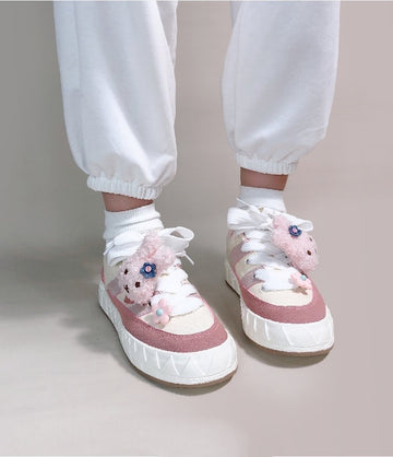 Kawaii Pink Retro Low Top Canvas Shoes