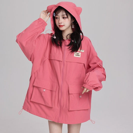 Kawaii Pink Sweet Cat Ear Coat