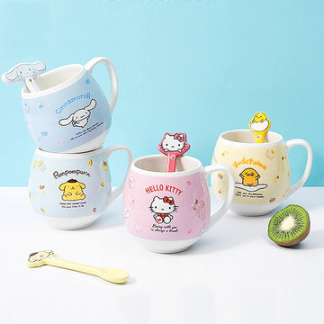 Kawaii Sanrio Ceramic Cup With Spoon