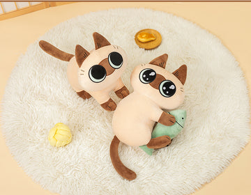 Kawaii Siamese Cat Plush Doll Toy