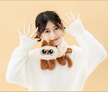 Kawaii Siamese Cat Plush Scarf