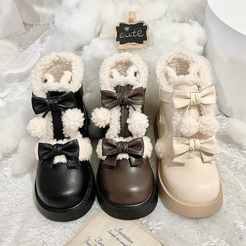 Kawaii Soft Girl Lolita Style Round Toe Snow Boots