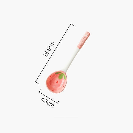 Kawaii Strawberry Ceramic Soup Spoon