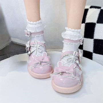 Kawaii Sweet Bow Round Toe Lolita Shoes