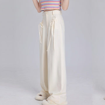 Kawaii Sweet Pink High-Waisted Straight Pants