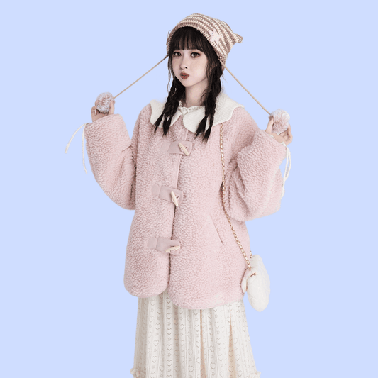 Kawaii Sweet Pink Plush Coat