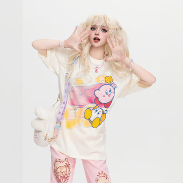 Kawaii Sweet Style Kirby Printed T-shirt