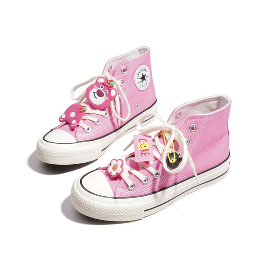 Kawaii ins Style Pink High-Top Canvas Shoes