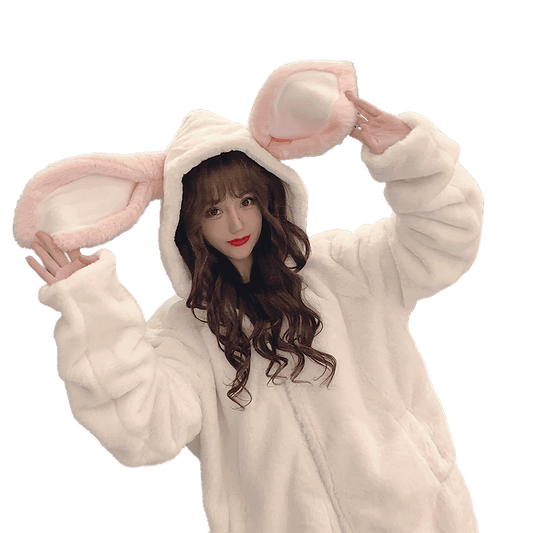 Kawaii Cute White Rabbit Plush Coat