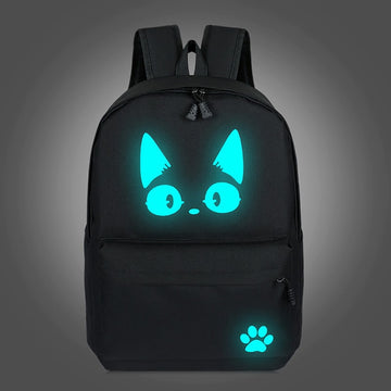 Luminous Cat Printed Backpack