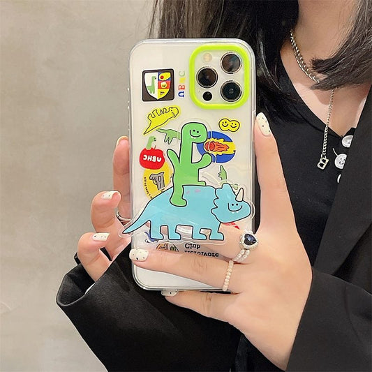 Kawaii Korean Cartoon Dinosaur iPhone Case