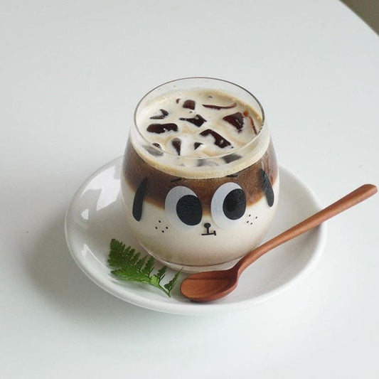 Kawaii Cartoon Glass Coffee Cup