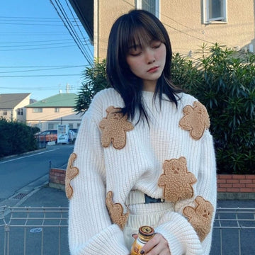 Kawaii Cartoons Bear Loose Sweater