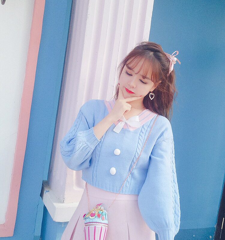 Korean Style V Neck Sweater