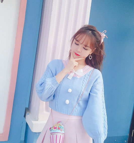 Korean Style V Neck Sweater