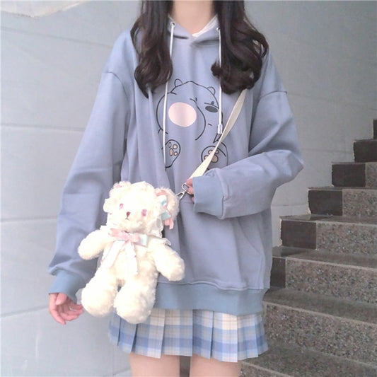 Kawaii Bear Printed Loose Hoodies