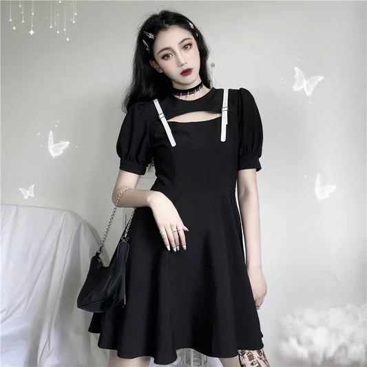 Gothic Hollow Out Oversize Dress