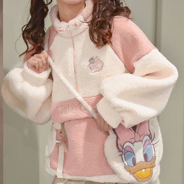 Kawaii Pink Lambswool Fuzzy Hoodie