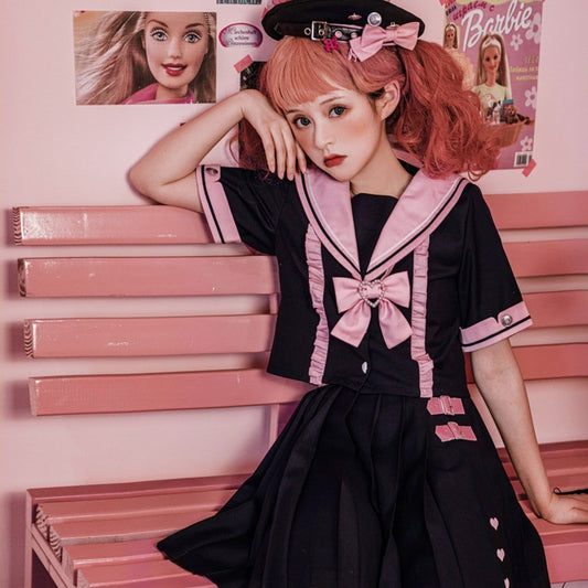 Japanese Student Short Sleeve Lolita Skirt Suit