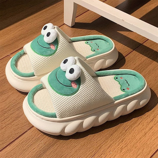 Kawaii Cartoon Frog Casual Slippers