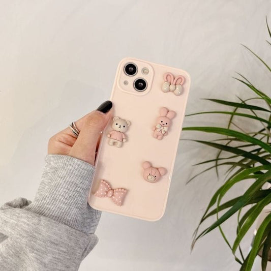 Kawaii Candy Color 3D Bear iPhone Case