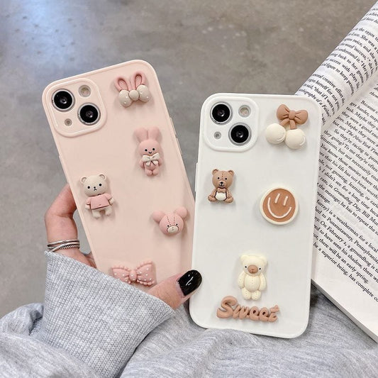 Kawaii Candy Color 3D Bear iPhone Case