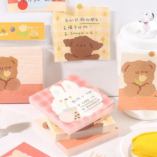 Kawaii Lovely Bear Milk Rabbit Memo Pads