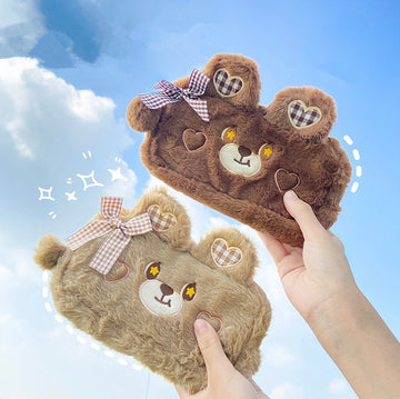 Kawaii Bear Plush Pencil Case