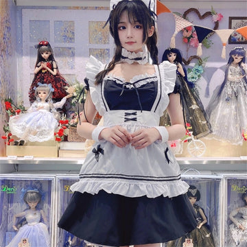 Japanese Cosplay Black Maid Lolita Dress