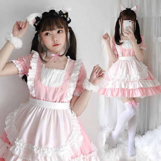 Kawaii Pink Loli Maid Dress