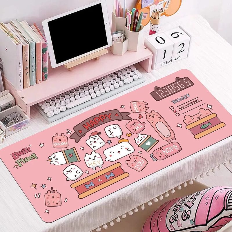 Kawaii Pink Cartoon Mousepad.