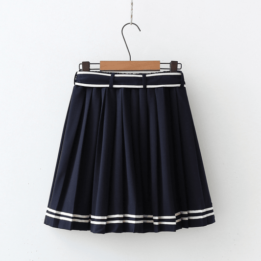 Anchor Embroidery Navy Style Skirt