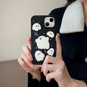 Cute Music Note 3D Ghost iPhone Case