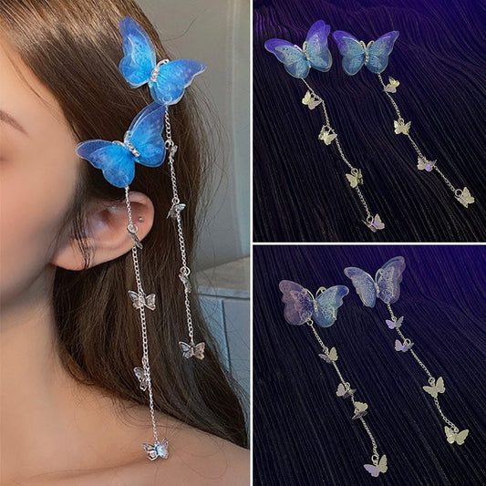 Elegant Fairy Butterfly Tassel Hair Clip