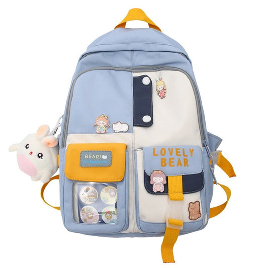 Simple Solid Color Teenage Girl Backpack