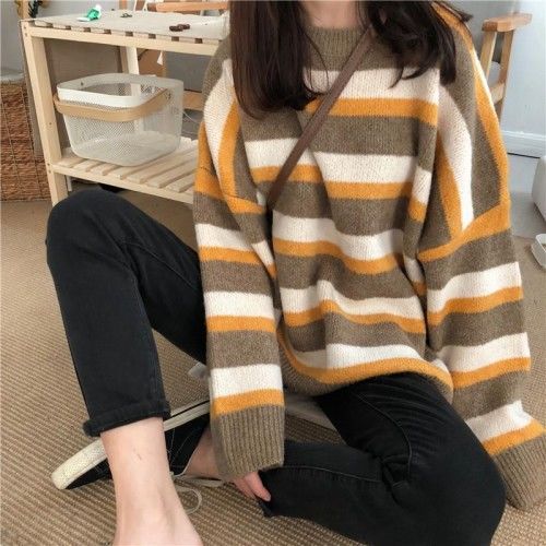 Korean Loose Striped Sweater