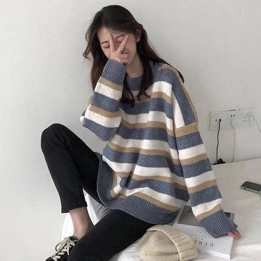 Korean Loose Striped Sweater