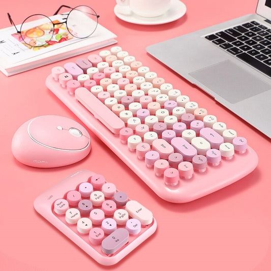 Kawaii Pink Wireless Keyboard