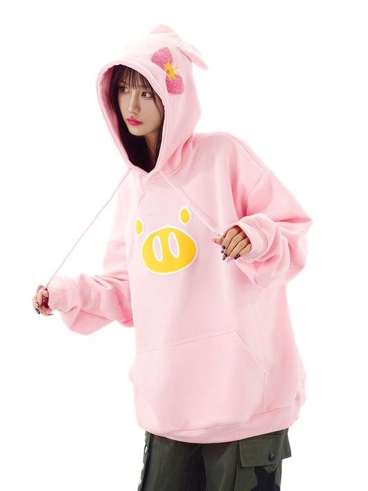 Kawaii Cute Cartoon Piggy Print Sweatshirt