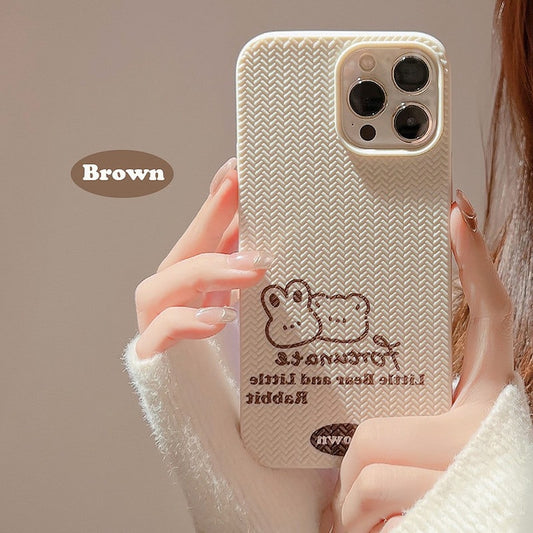 Kawaii Brown Rabbit Bear iPhone Case