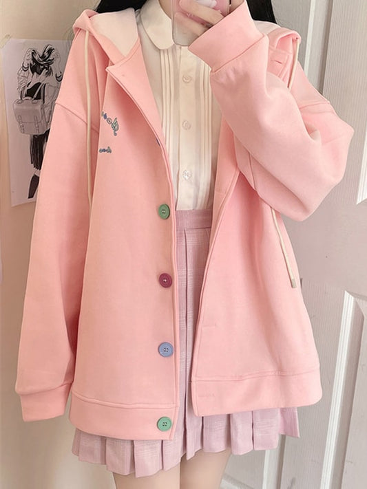 Japanese Mori Girl Style Candy-Colored Embroidered Jacket