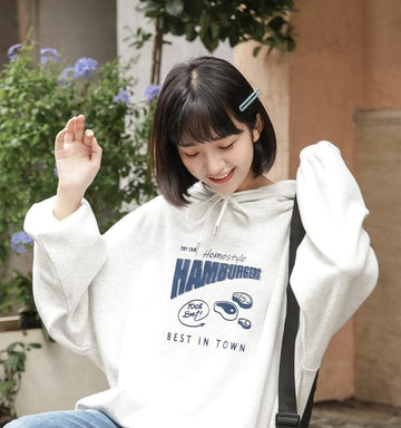 Original Soft Girl Style Gray Hoodie