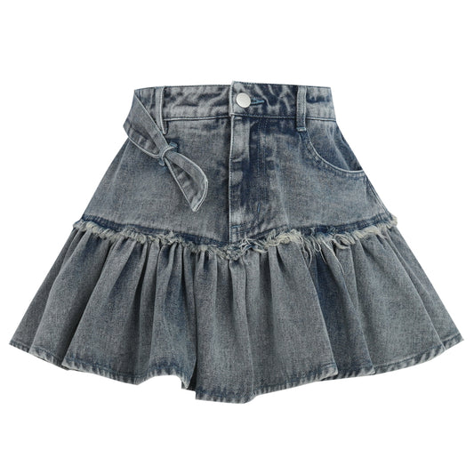 Sweet Style High Waist Denim Skirt