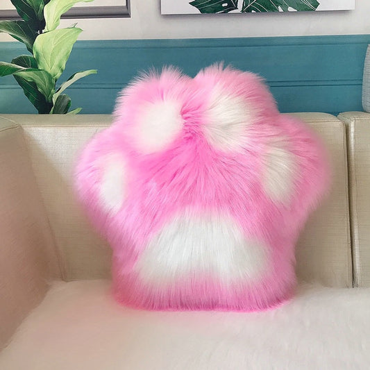 Kawaii Fluffy Cat Claw Plush Pillow