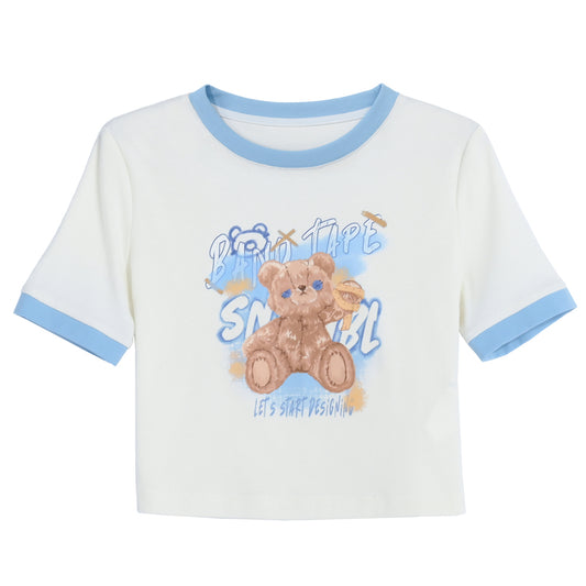 BF Style Cute Bear Print Skinny T-Shirt