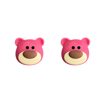 Original Design Cartoon Pink Bear Earrings