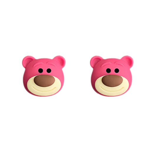 Original Design Cartoon Pink Bear Earrings