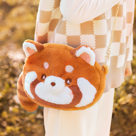 Kawaii Plush Red Panda Crossbody Bag